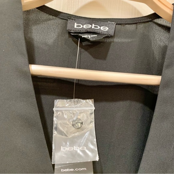 Black Chiffon V-Neck Surplice High-Low Top​ - Picture 2 of 6